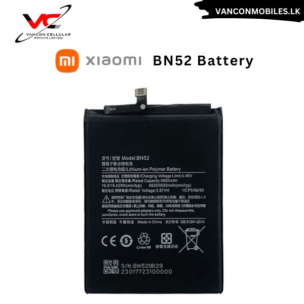 Xiaomi BN52 High Quality Battery For Xiaomi Redmi Note 9S Note 9 Pro
