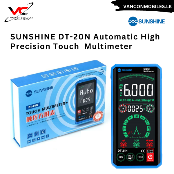SUNSHINE DT-20N Multimeter Fully Automatic High Precision Color Touch Screen AC DC Voltage and Current Resistance Measurement Multimeter
