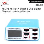 RELIFE RL-304P PD3.0+QC3.0 Smart 6 USB Digital Display Lightning Charger