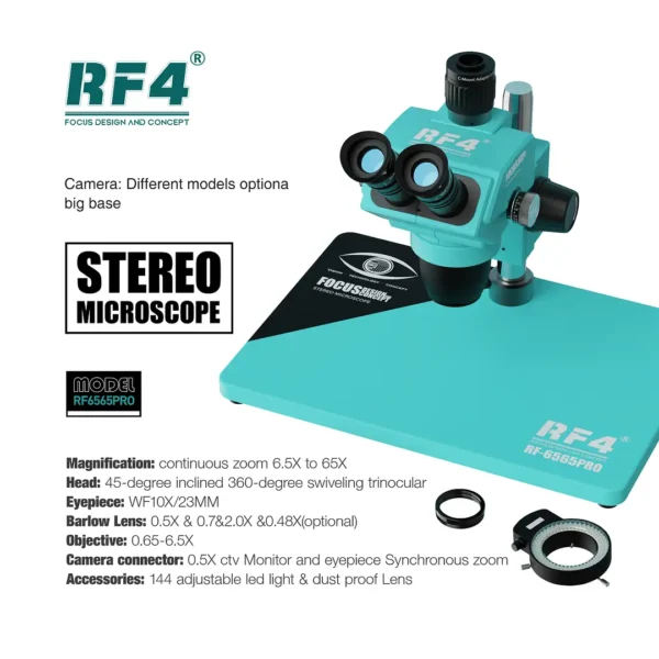 RF4 RF6565PRO 6.5-65X SYNCHRONOUS ZOOM MICROSCOPE